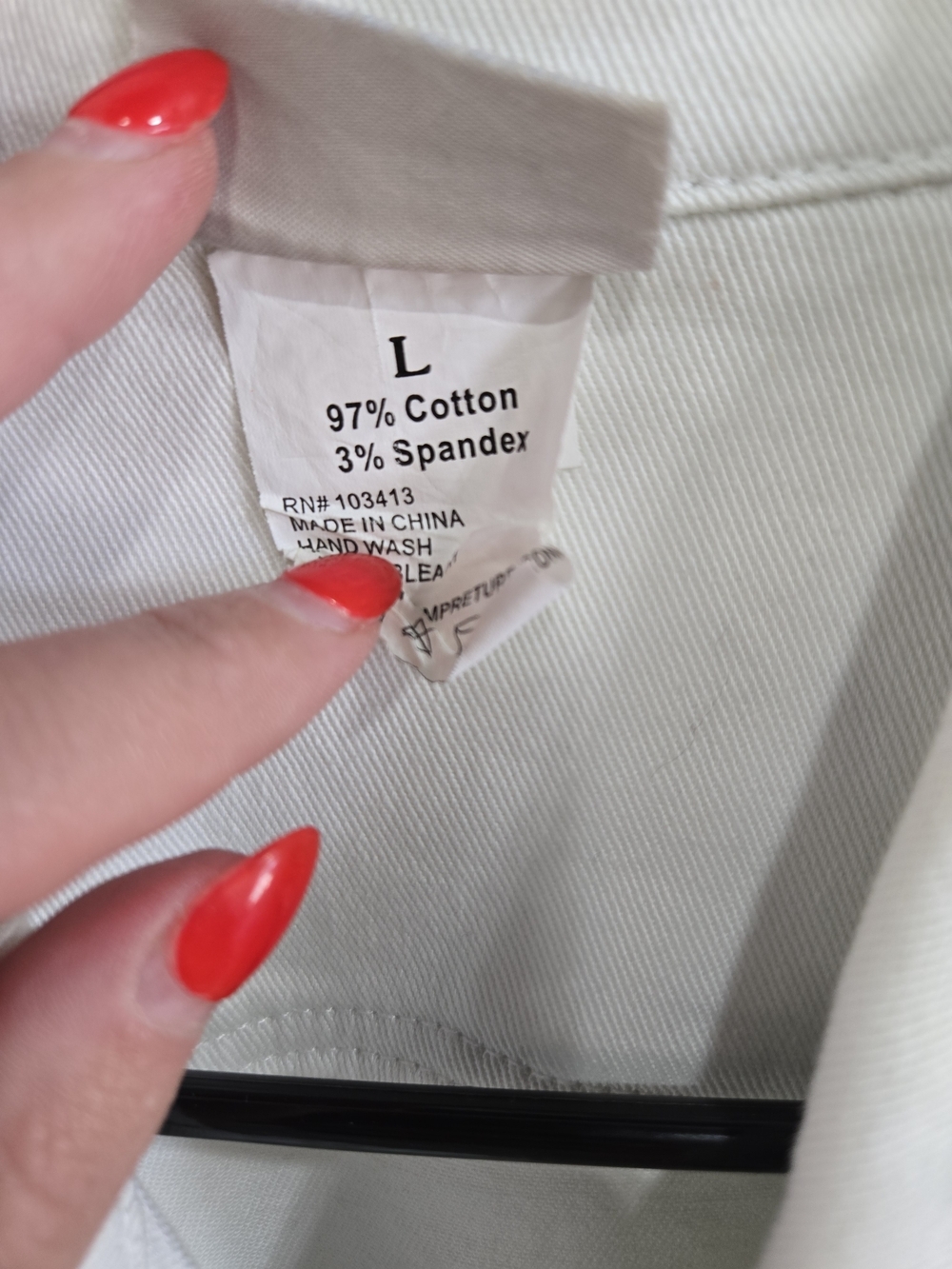 Ethyl Vintage Denim White Stud-Embellished Denim Jacket Size L - Picture 4 of 8